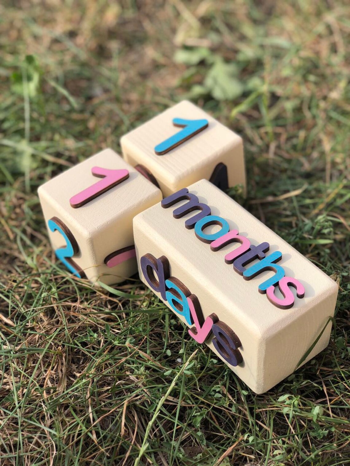Baby age blocks Milestone blocks boy Baby milestone blocks Etsy