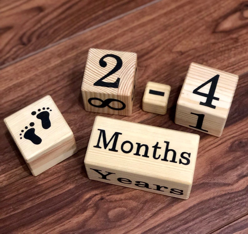 Milestone blocks baby age milestone blocks with name baby Etsy