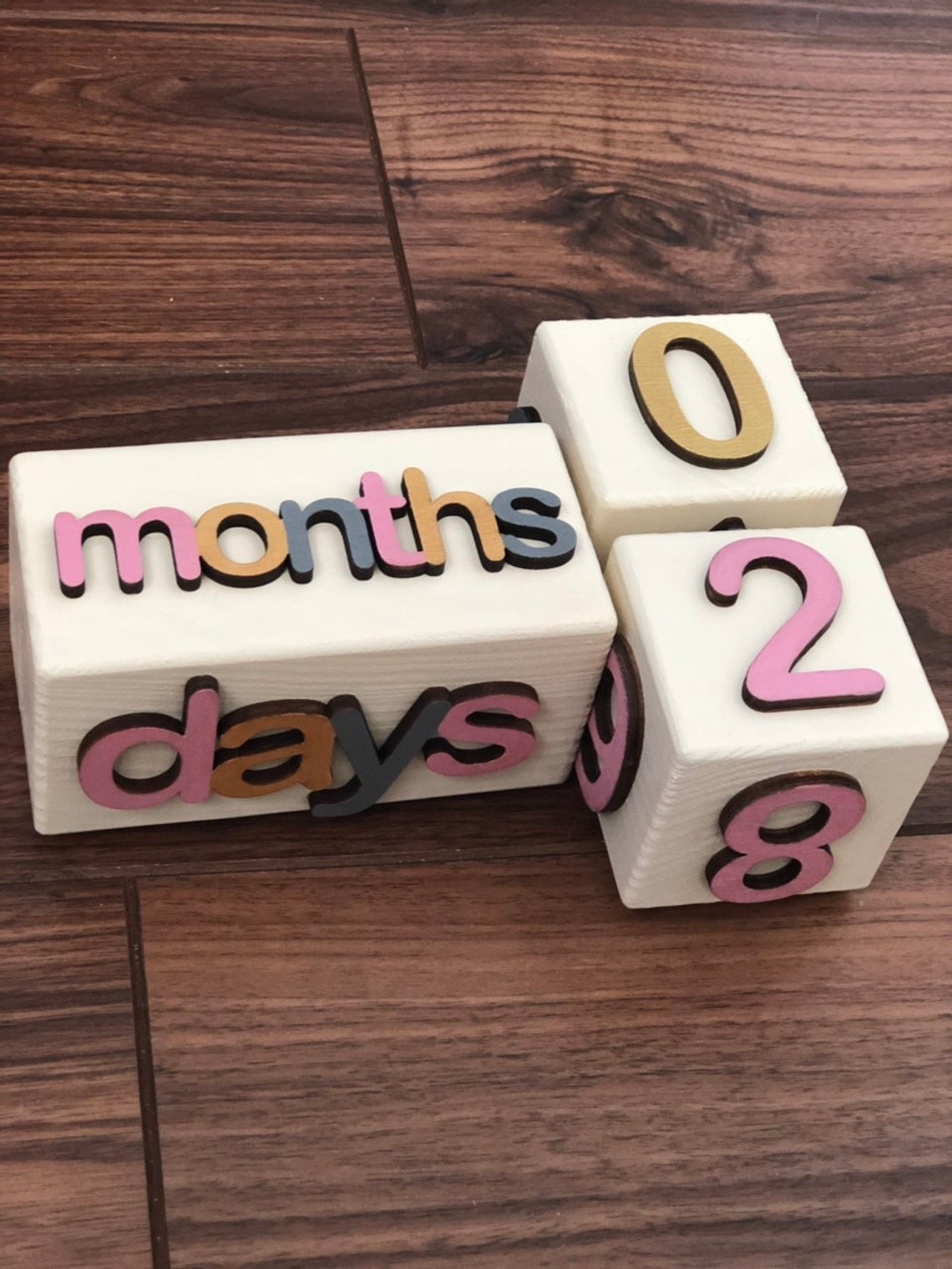 Baby age blocks Milestone blocks boy Baby milestone blocks Etsy