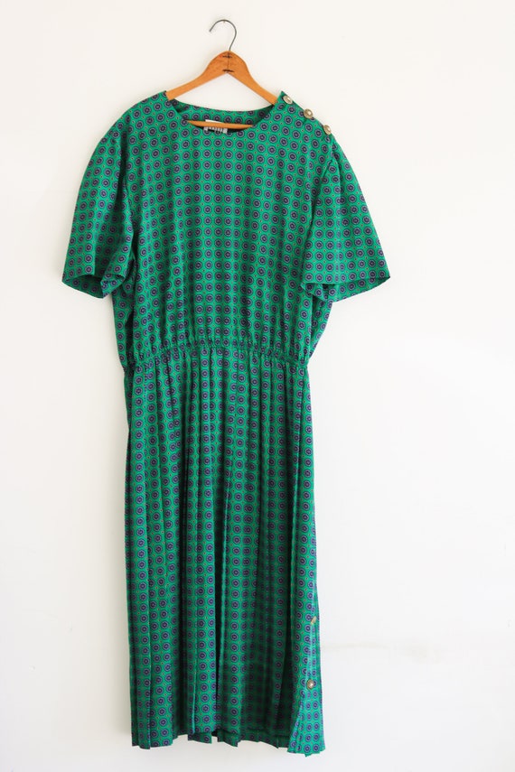 Leslie Fay 80s Dress Vintage Plus Size Dress Pleat