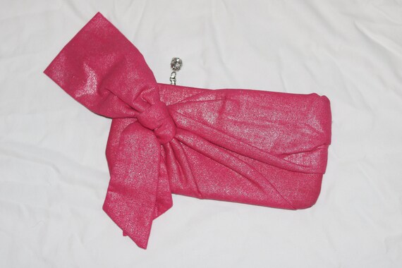 Vintage Clutch Bow Clutch Pink Clutch