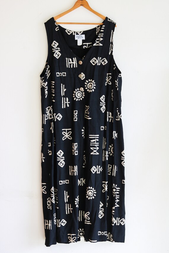 Market Dress Vintage Dress 90s Dress Tribal Print