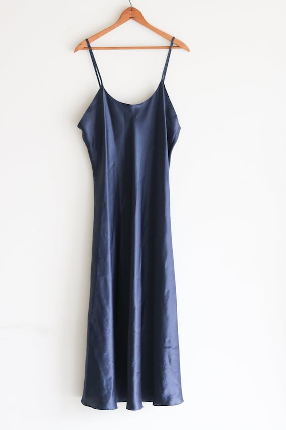 90s Vintage Slip Dress Navy Blue Slip Dress
