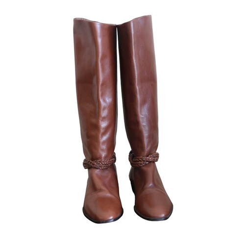 Knee Boots Vintage Brown shops Leather
