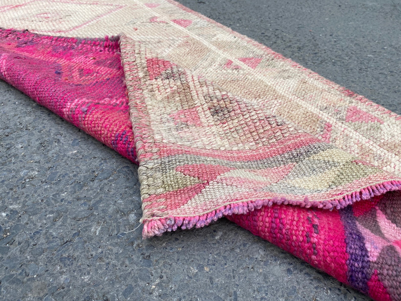 Soft Pink Runner Rug 126x29vintage Hallway Rug Pastel Etsy