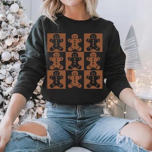 Retro Checkered Gingerbread Man PNG, Trendy Distressed Christmas PNG ...