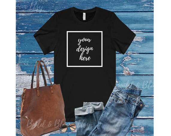 Black Bella 3001c Ladies T-Shirt Mockup PSD Black Bella 3001c Ladies T-Shirt Mockup PSD