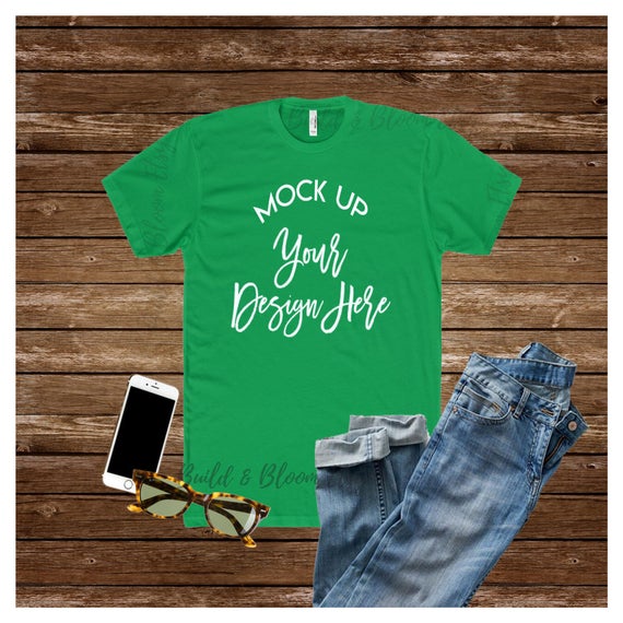 Green Next Level Mockup T-Shirt 3600 Unisex Short