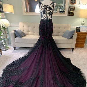 Black Purple Wedding Dress Etsy UK