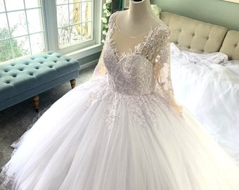 Anabelle Custom Ballgown Dress / Modest Wedding Dress  / Haute Couture Ballgown /  Cinderella Wedding Dress