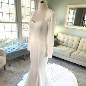 Allison Vintage Wedding Dress / Modest Wedding Dress /Long Sleeves Wedding Dress /Modest Trumpet Dress/Modest A-Line