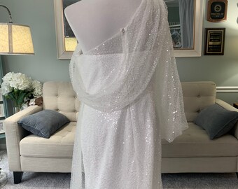Liset Beaded Lace High Low Wedding Dress: Custom Reception Gown Liset Beaded Lace High Low Wedding Dress: Custom Reception Gown