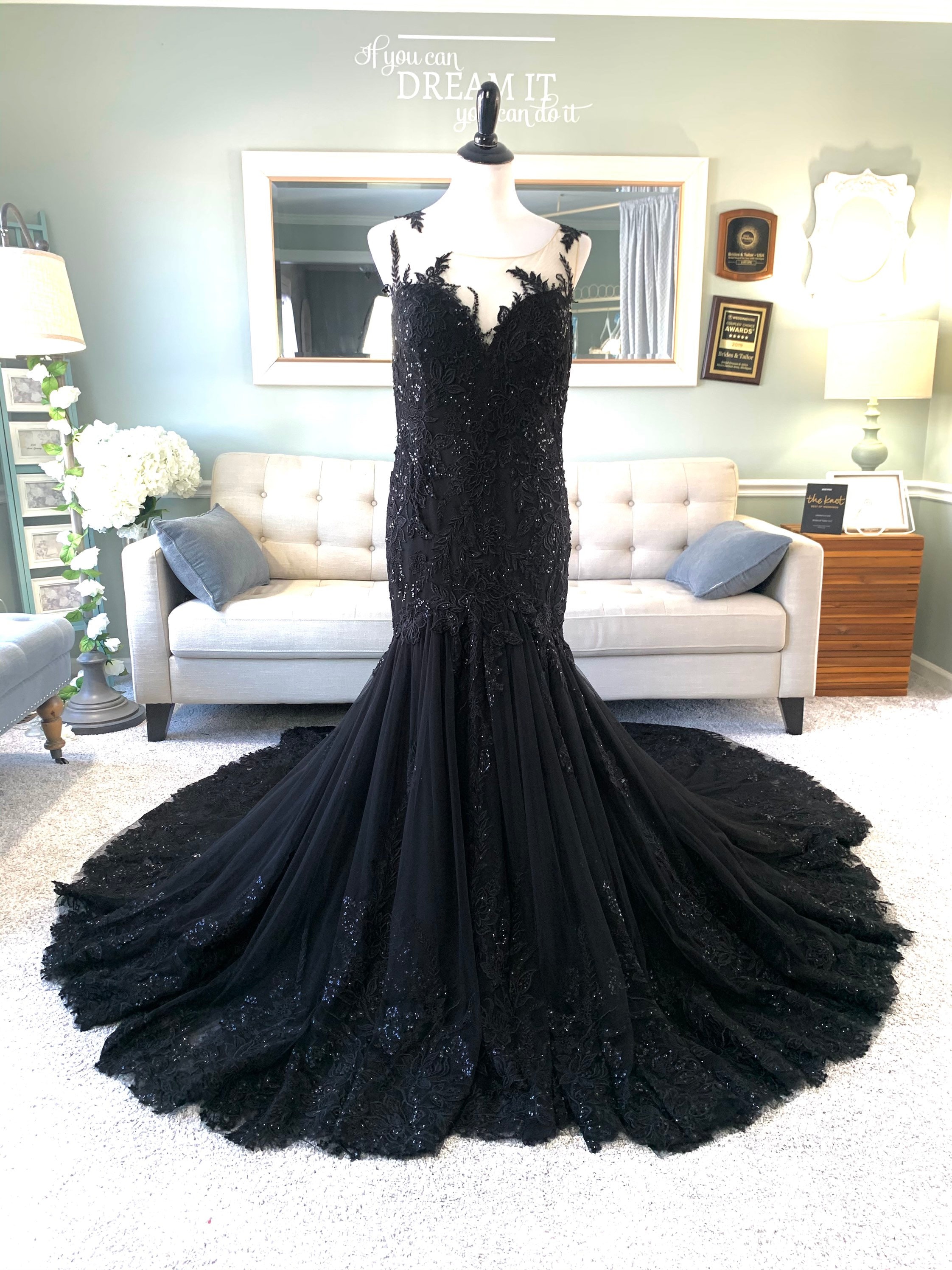 gothic mermaid black wedding dresses Gothic Black Wedding Dress