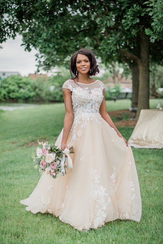 champagne dress wedding