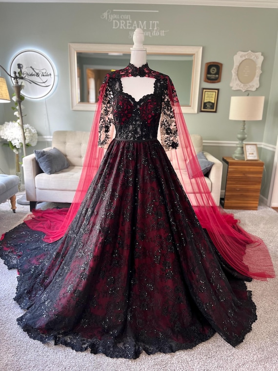 chinese dress ladies Long Black Lace Mermaid Prom Dress with Lace-Up Back Black/Nude / 3