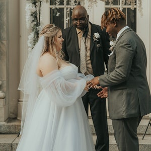 Ash-Lee Off Shoulder Ballgown Wedding Dress, Off Shoulder Ballgown, Poofy Sleeved Wedding Dress