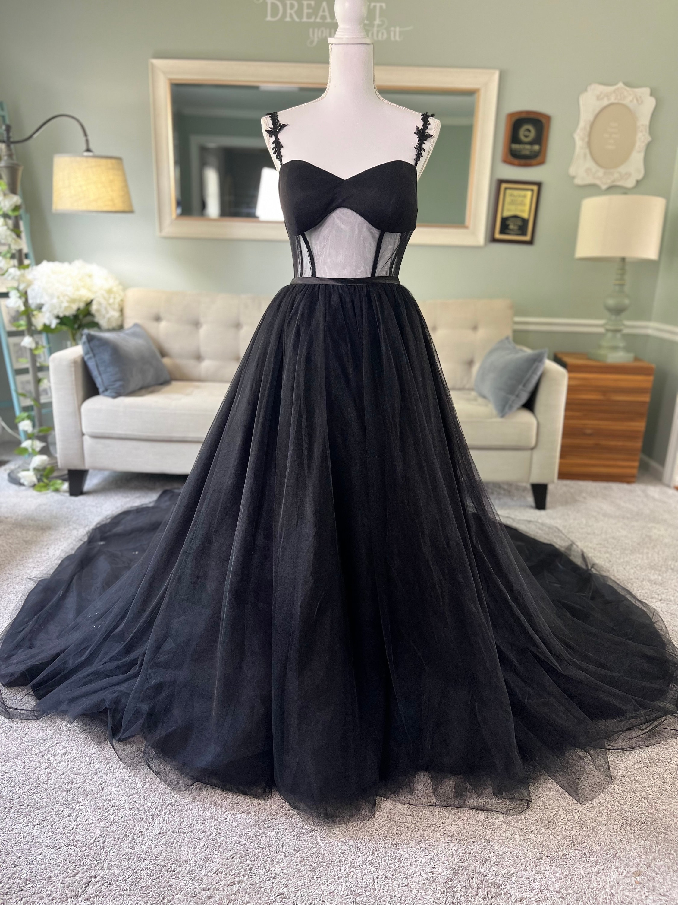 スーツ・フォーマル・ドレス Seem flower lace dress (Black) Seem flower lace dress (Black)
