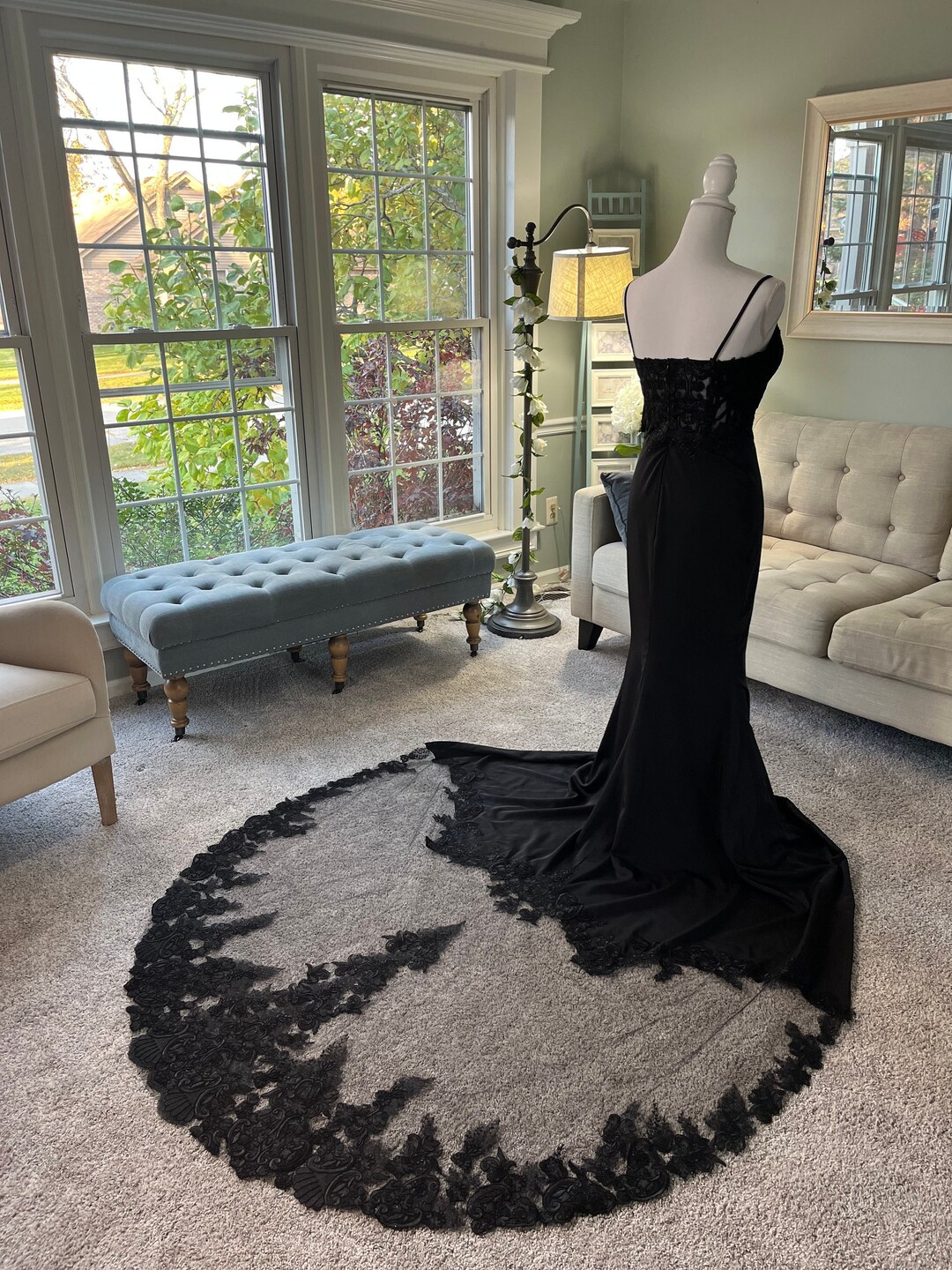 Victorian Gothic Dresses Black Wedding Dress With Detachable Skirt Star Black  Wedding Dress, Fit And Flare
