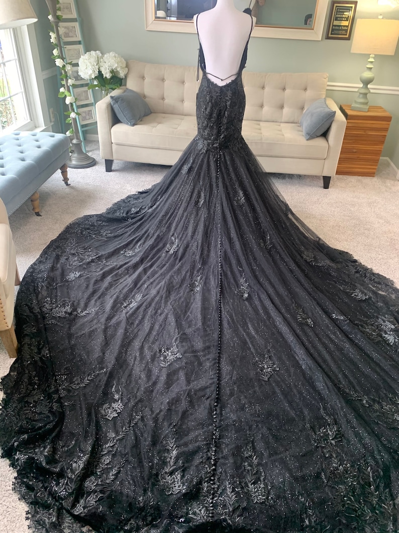 Black Wedding Dress With Sparkles gothic Wedding Dress - Etsy