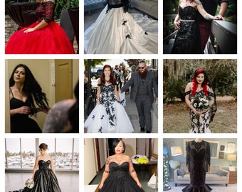 Black Wedding Dresses by Brides & Tailor, Gothic Wedding Dresses, Black Ballgown, Custom Black Wedding Dresses