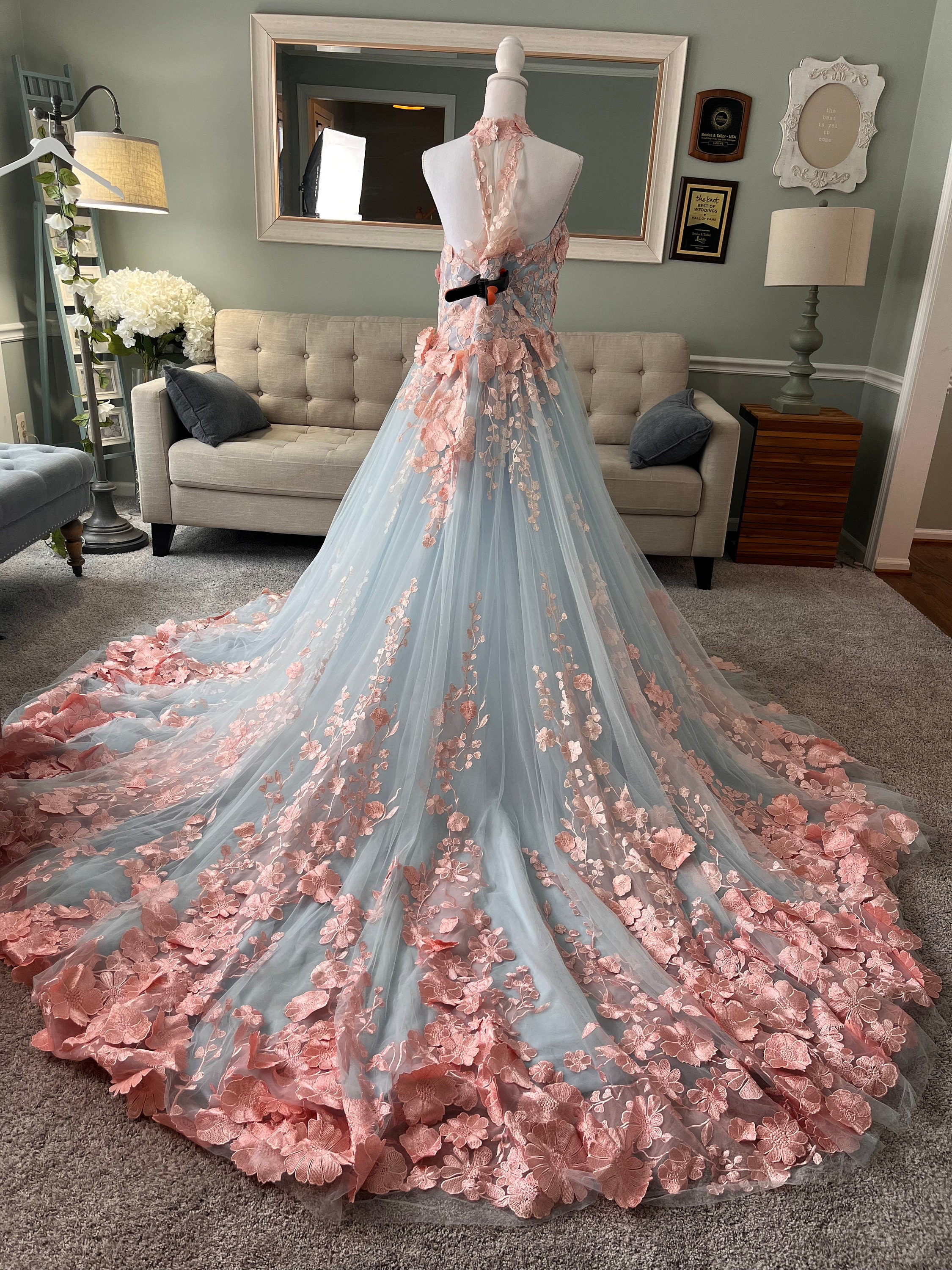 sky blue and pink combination dress Pale Blue and Shades of Pink + link up
