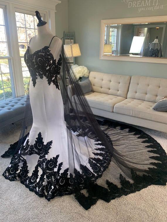 de negro vestido de novia y marfil - Etsy España