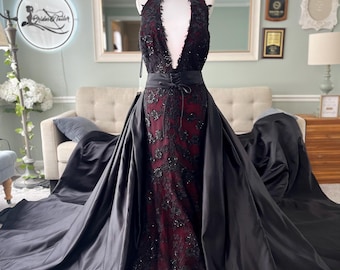 black halter wedding dress Halter A-Line Lace Up Black Sleeveless Wedding Guest Dress, Black / XL