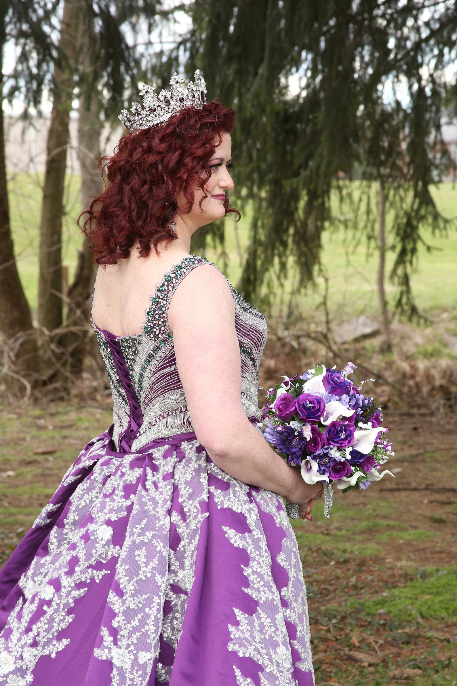 Embroidered Purple Wedding Dress by Brides & Tailor Victorian - Etsy
