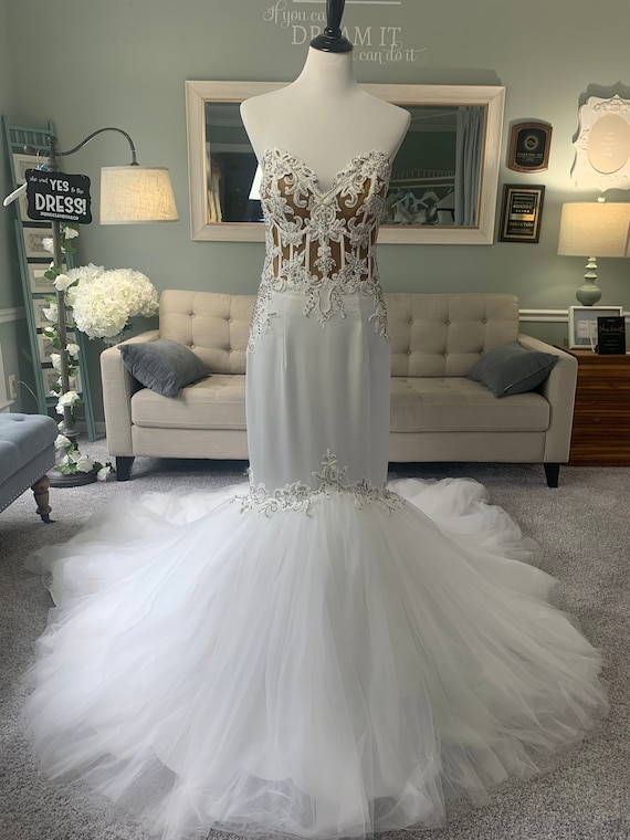 Heather Custom Mermaid Wedding Dress with Hand Beading by Brides & Tailor