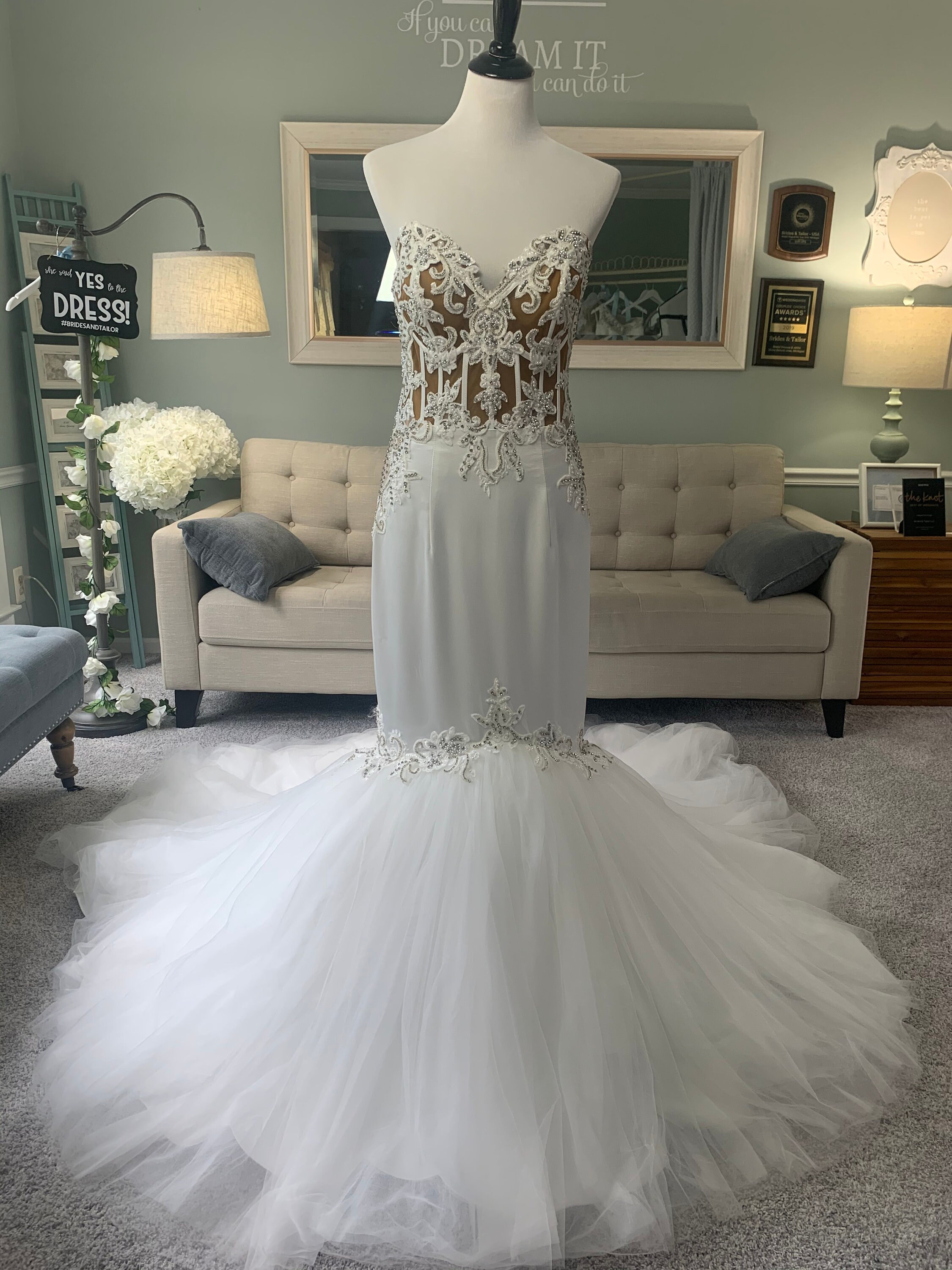 Buy Custom Mermaid Wedding Dress With Hand Beading by Brides u0026 Online in  India - Etsy