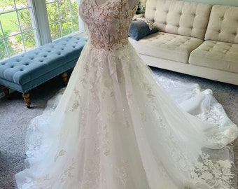 Ivory Wedding Dressa-line Wedding Dress 