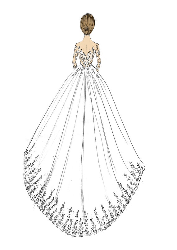 Wedding dress Gown Drawing Sketch, Hand-painted wedding, watercolor  Painting, holidays png | PNGEgg