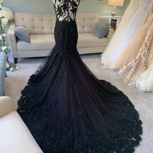 Black Wedding Dress,gothic Wedding Dress,mermaid Black Dress,a-line ...