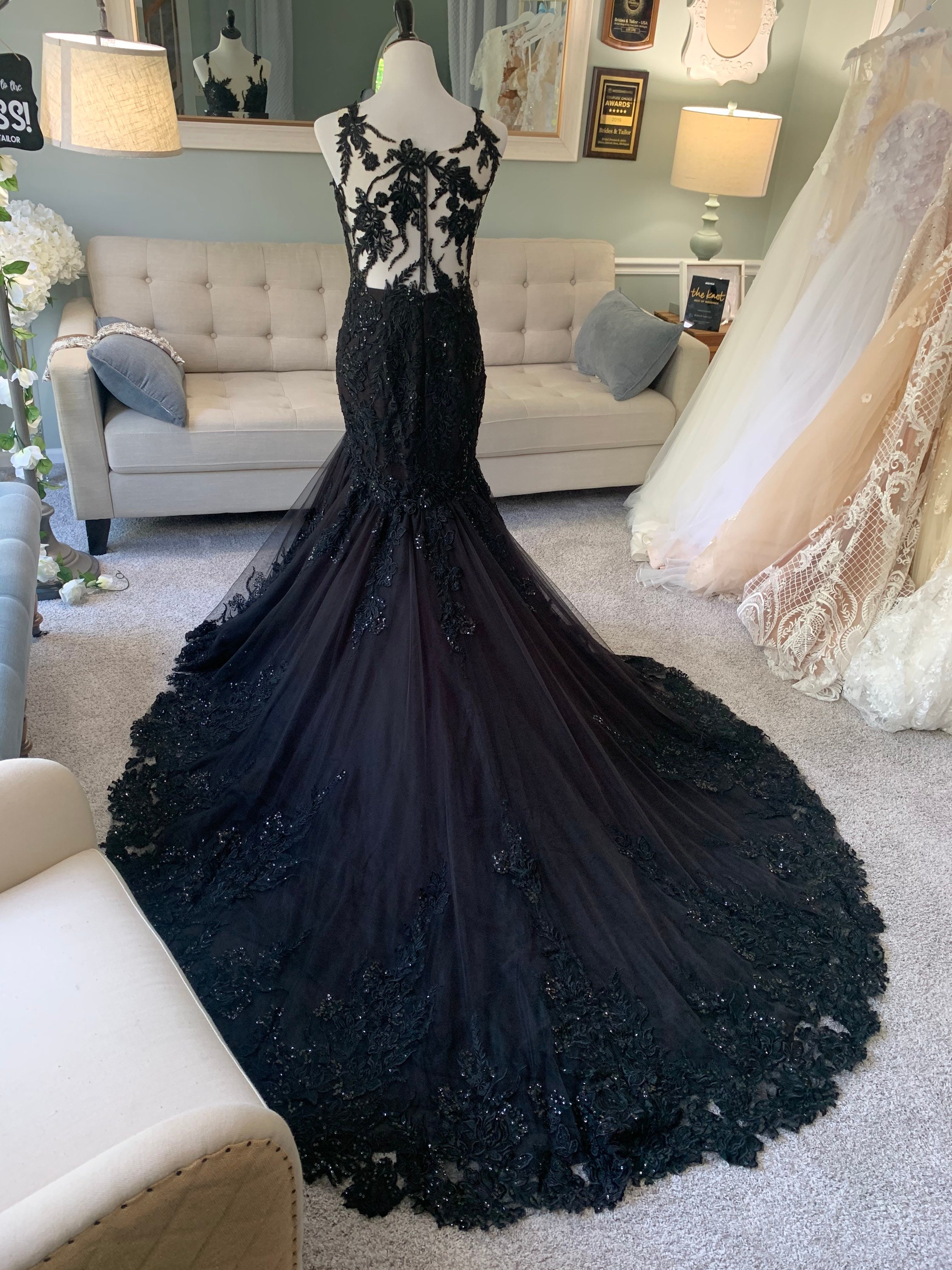 vestido de novia negro