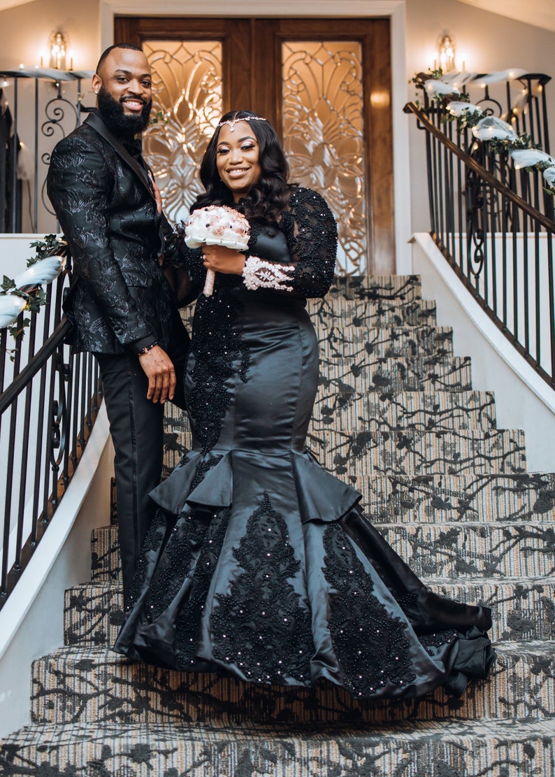 say i do black wedding dress