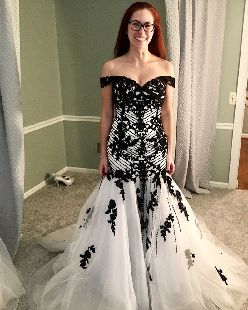Black Wedding Dress by Brides & Tailor Custom Wedding Dress | Etsy