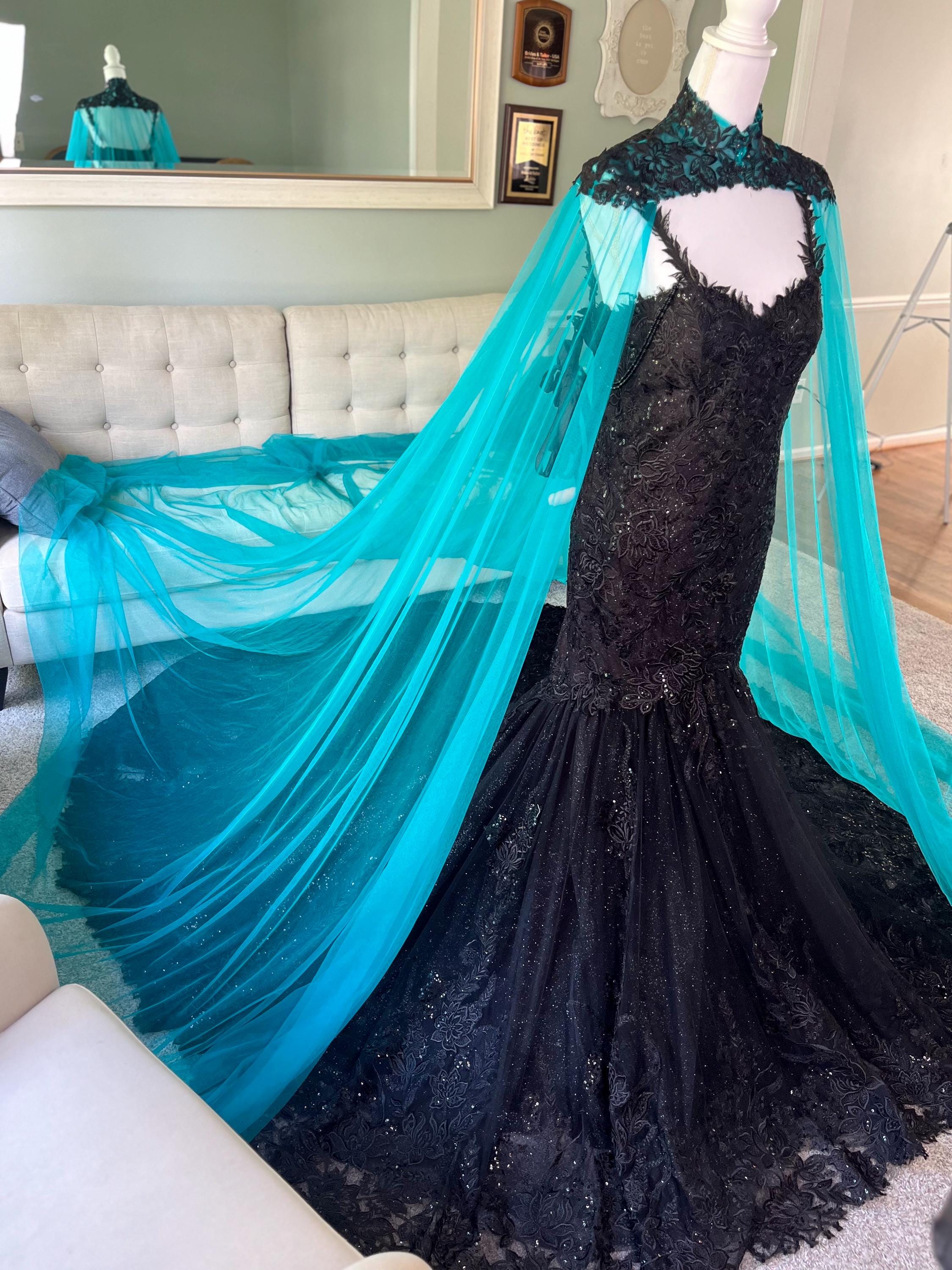 black and teal wedding dress Teal Black Wedding Dress