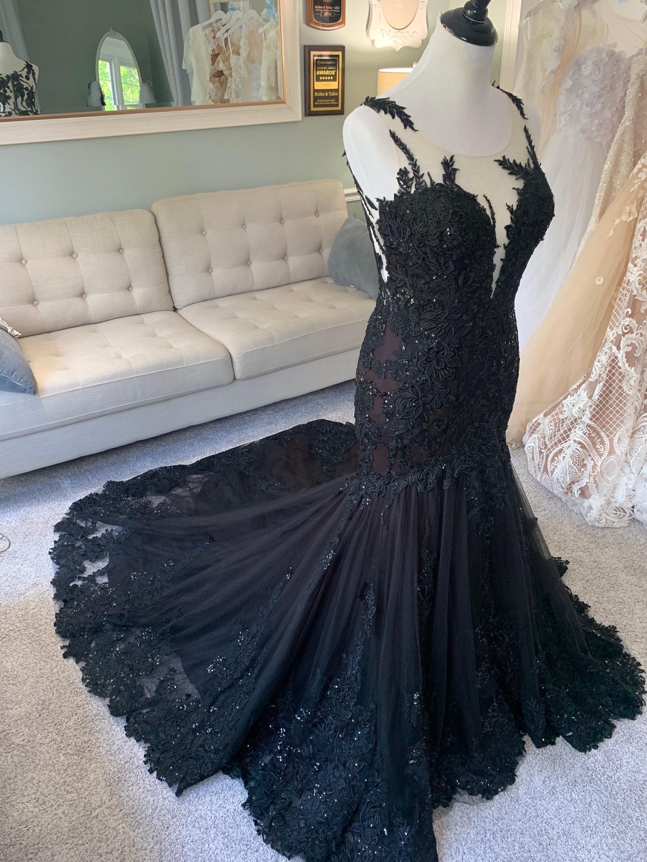 Black dress top mermaid style