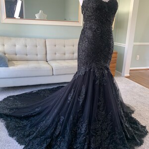 Black Wedding Dress With Sweetheart Neckline ,gothic Wedding Dress ...