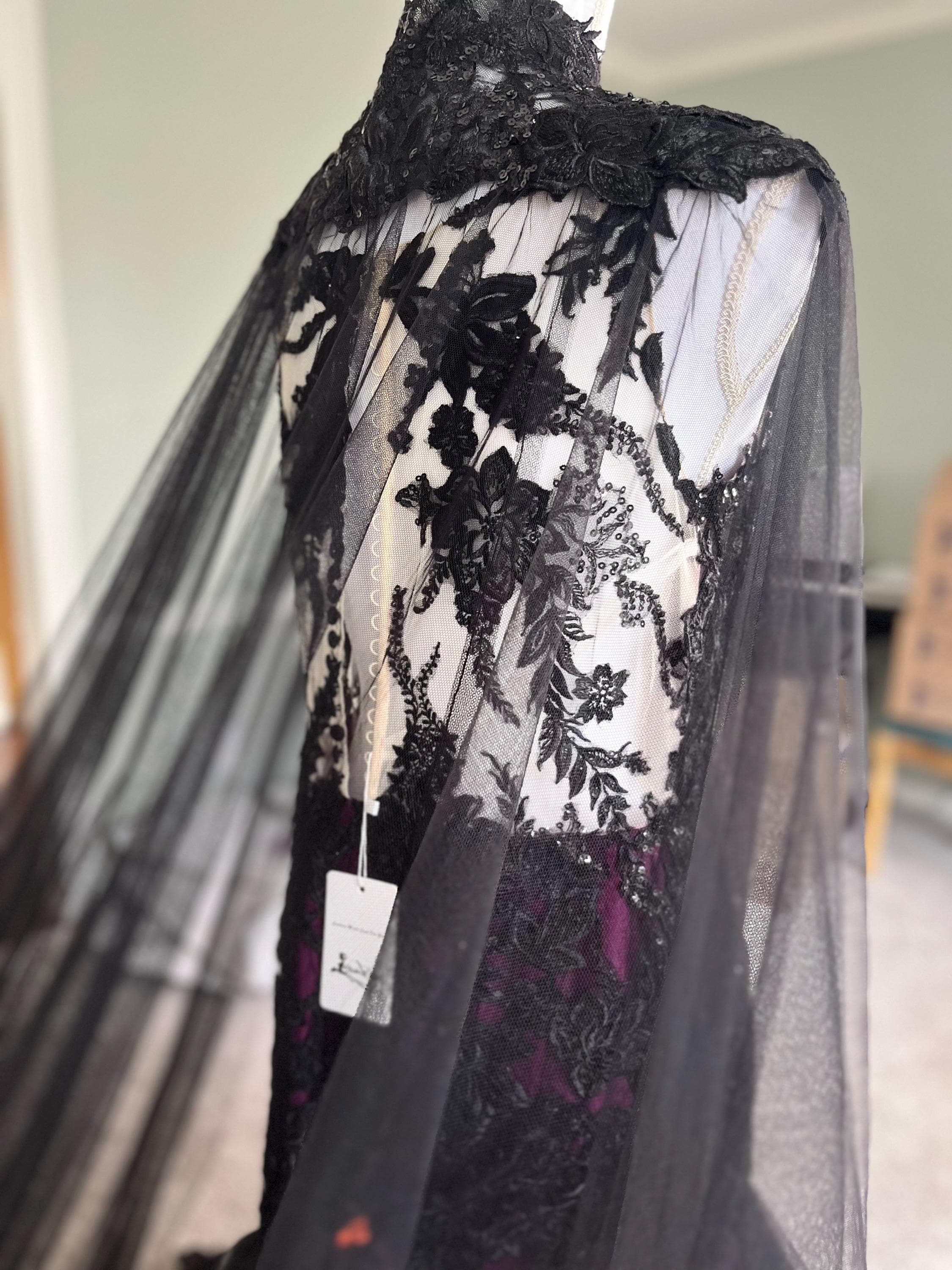 knee length dresses for ladies Black Floral Lace Wedding Dresses Off the Shoulder Quinceanera Dress 2 –  Viniodress main image 0