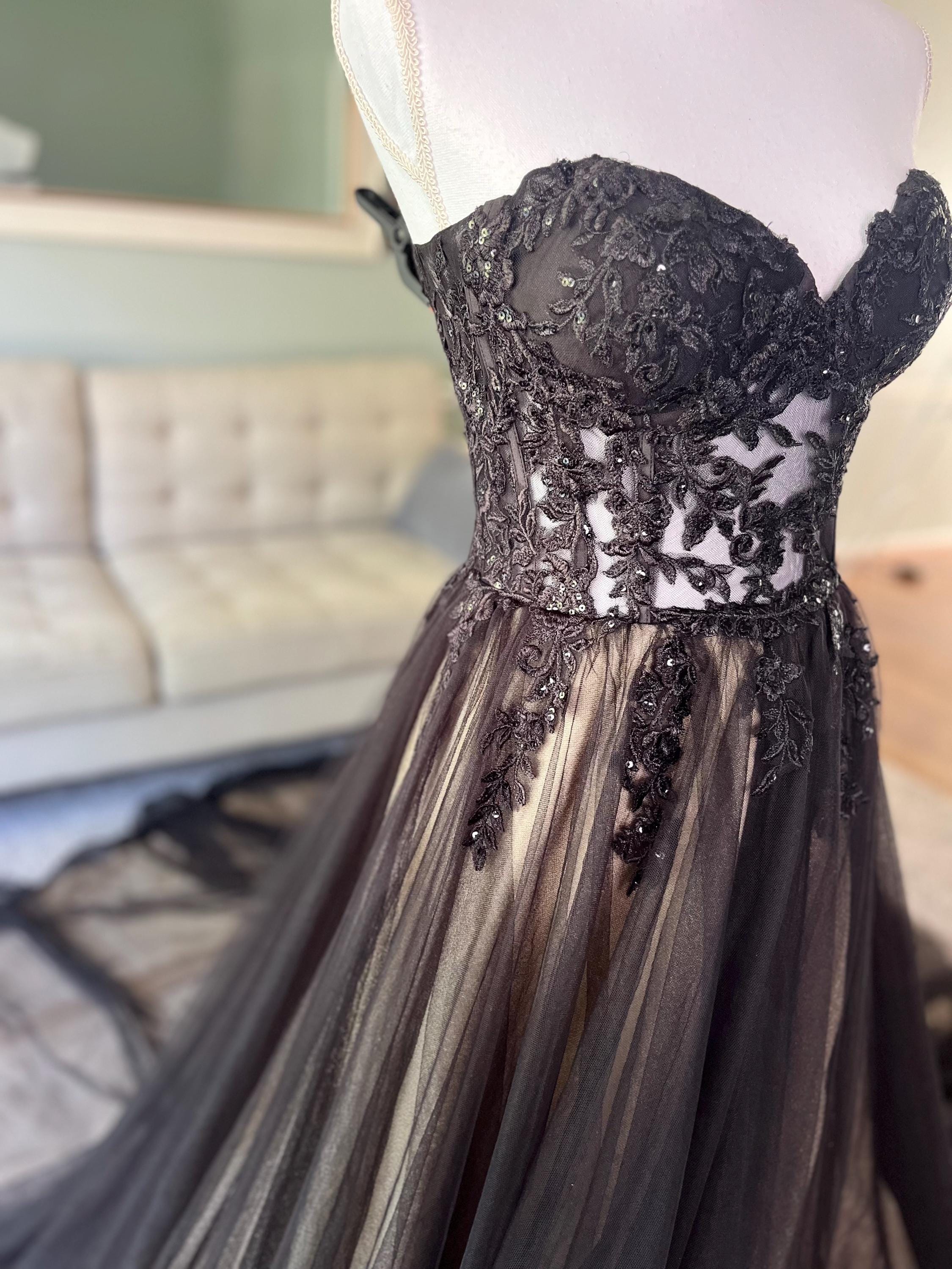champagne dress with black lace overlay white christmas dresses Champagne Illusion 3/4 Sleeve Lace A-Line Fall  Wedding Dress, Champagne