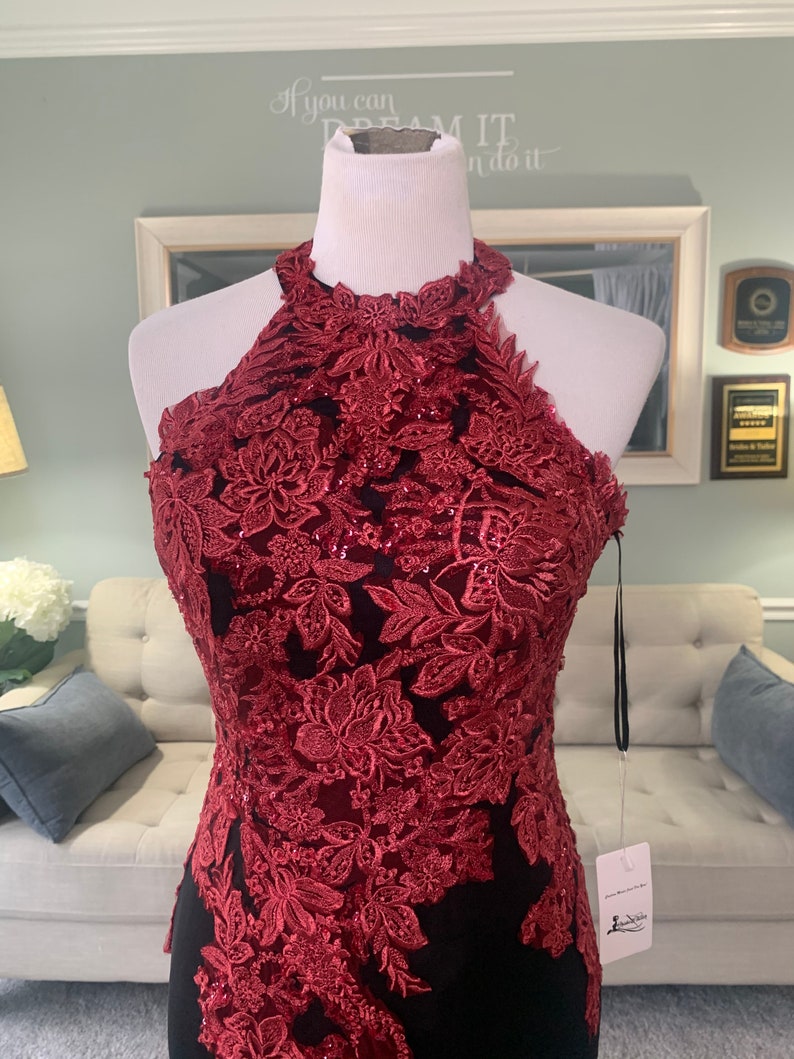 Black and Burgundy Wedding Dress Black and Red Wedding Dress Etsy