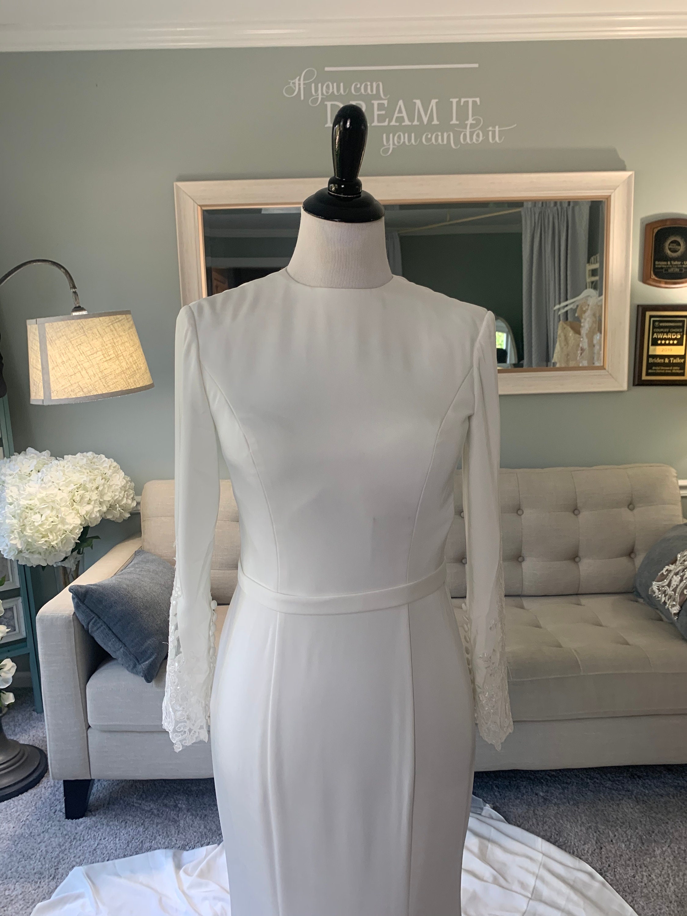 Radwa Modest Wedding Dress: Long Sleeves, Hijab Friendly