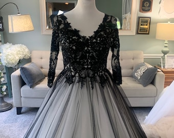 Black and White Wedding Dress - Etsy
