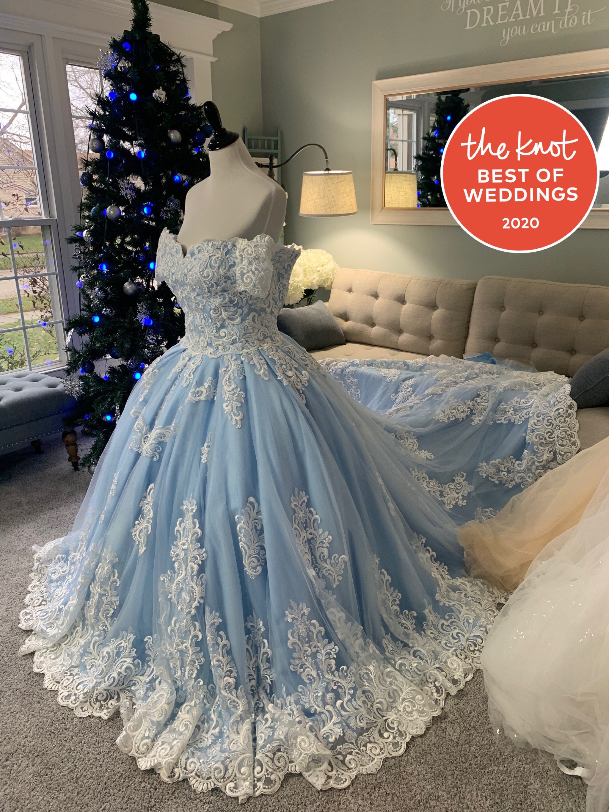 ice blue mermaid wedding dress 2020 Romantic Light Blue Mermaid Wedding Dresses Lace Strapless Off The  Shoulder Appliques Backless Chapel Train Bridal Gowns From Boking668,  $186.90