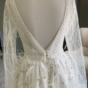 Custom Wedding Dress With Feathers/ Custom Wedding Dress With Delicate ...