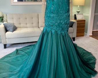Black and turquoise wedding dress hotsell