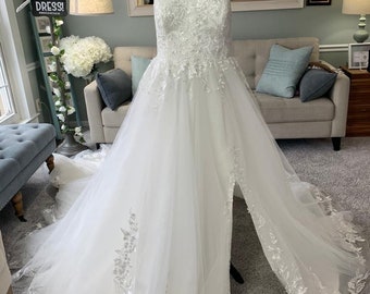 Dominique Custom Floral Wedding Dress by Brides & Tailor