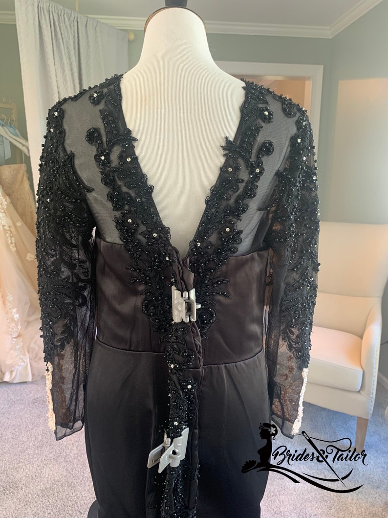 Jamellia Custom Black Wedding Dress by Brides & Tailor LLC/ Black Mermaid Wedding Dress/ Gothic Wedding Dress / Custom Black Gown image 9