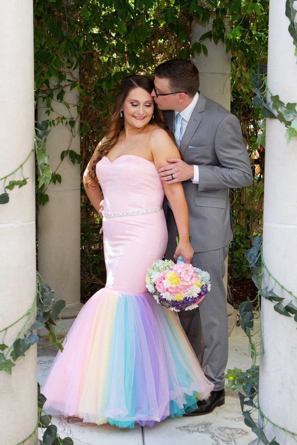 Custom Pink Wedding Dress Custom Colored Wedding Dress - Etsy